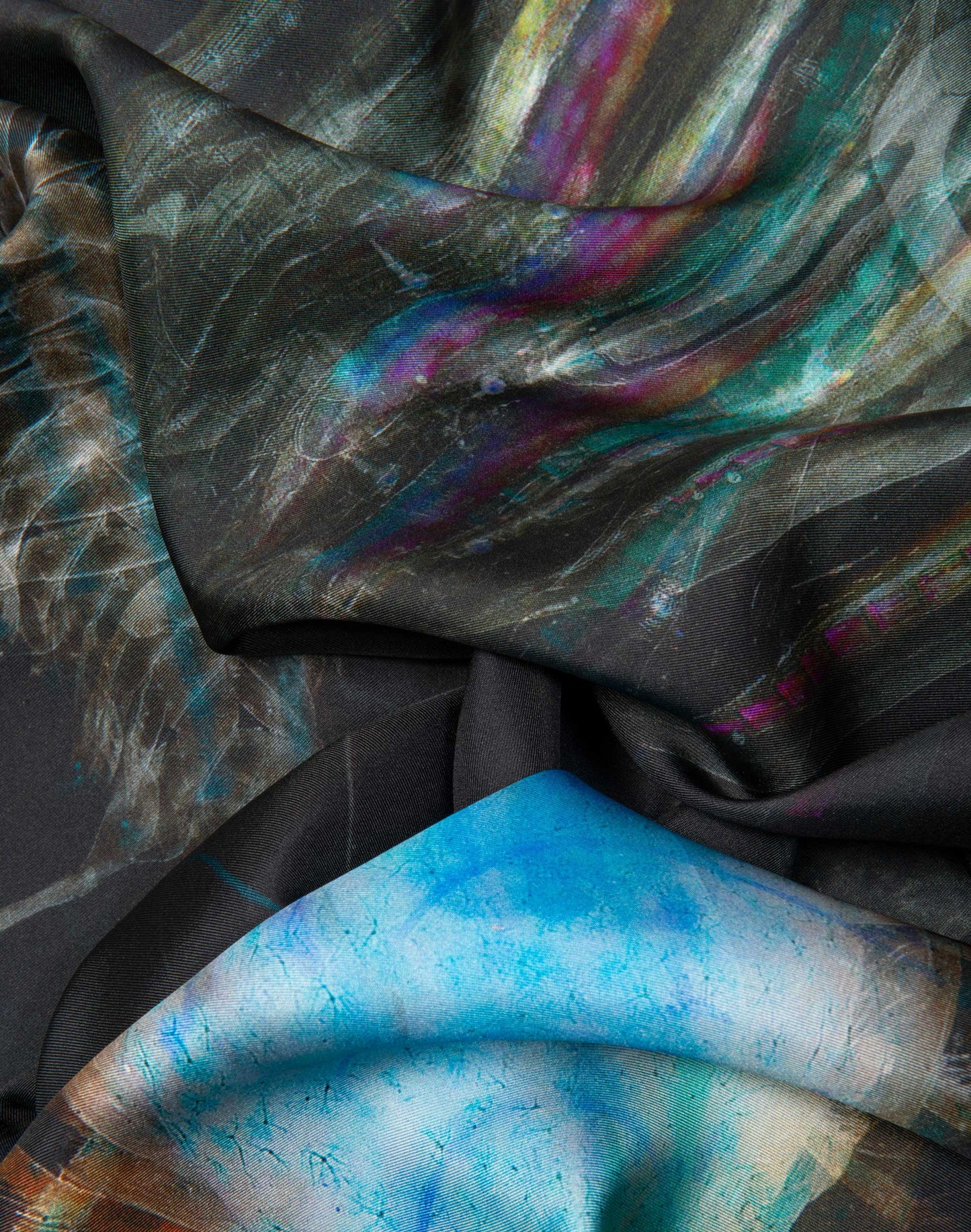 Blue Carbon organic silk scarf