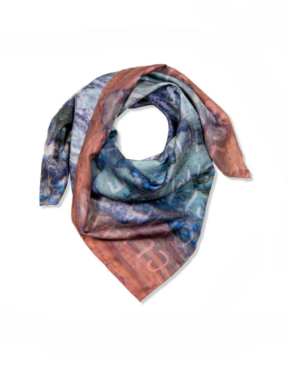 The Anthropocene organic silk scarf